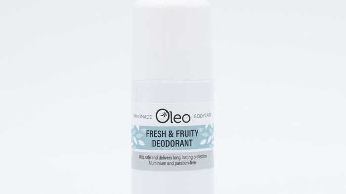 Our Fresh & Fruity Deodorant uses an aluminium alternative Oleo Bodycare Fresh & Fruity Deodorant