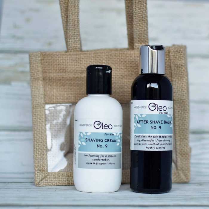 shaving cream and after shave balm from Oleo
