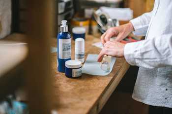 Oleo natural beauty products being packaged