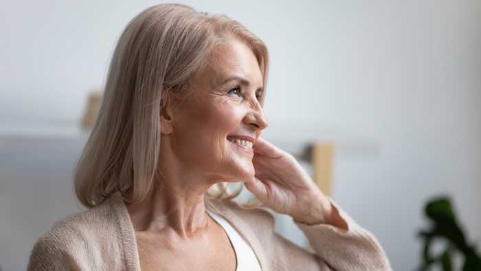 Middle aged woman with great skin