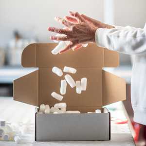 box with packaging material box with packaging material