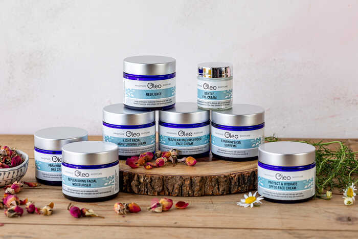 Oleo skincare range including SPF30 face cream