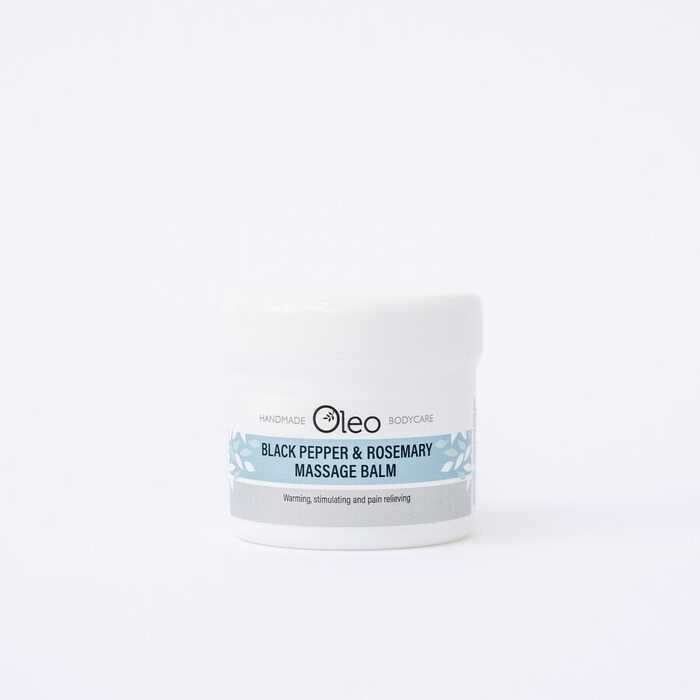 black pepper and rosemary massage balm with coconut oil from Oleo