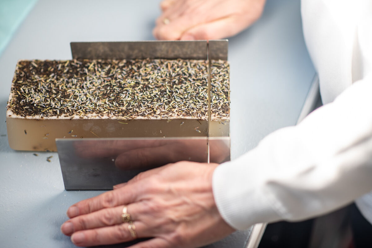 Olivia Chapman hand-making soap