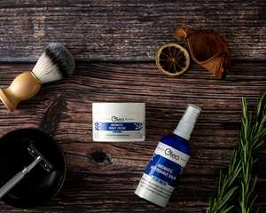 Range of vegan skincare and shaving products for men